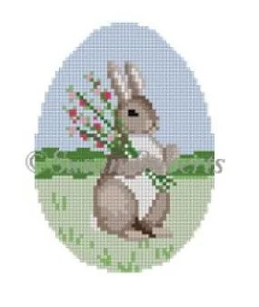 0445 Bunny with Flowers Easter Egg