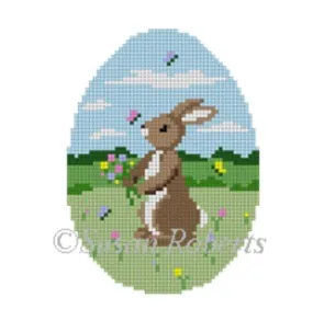 0494n Rabbit with Butterflies Easter Egg