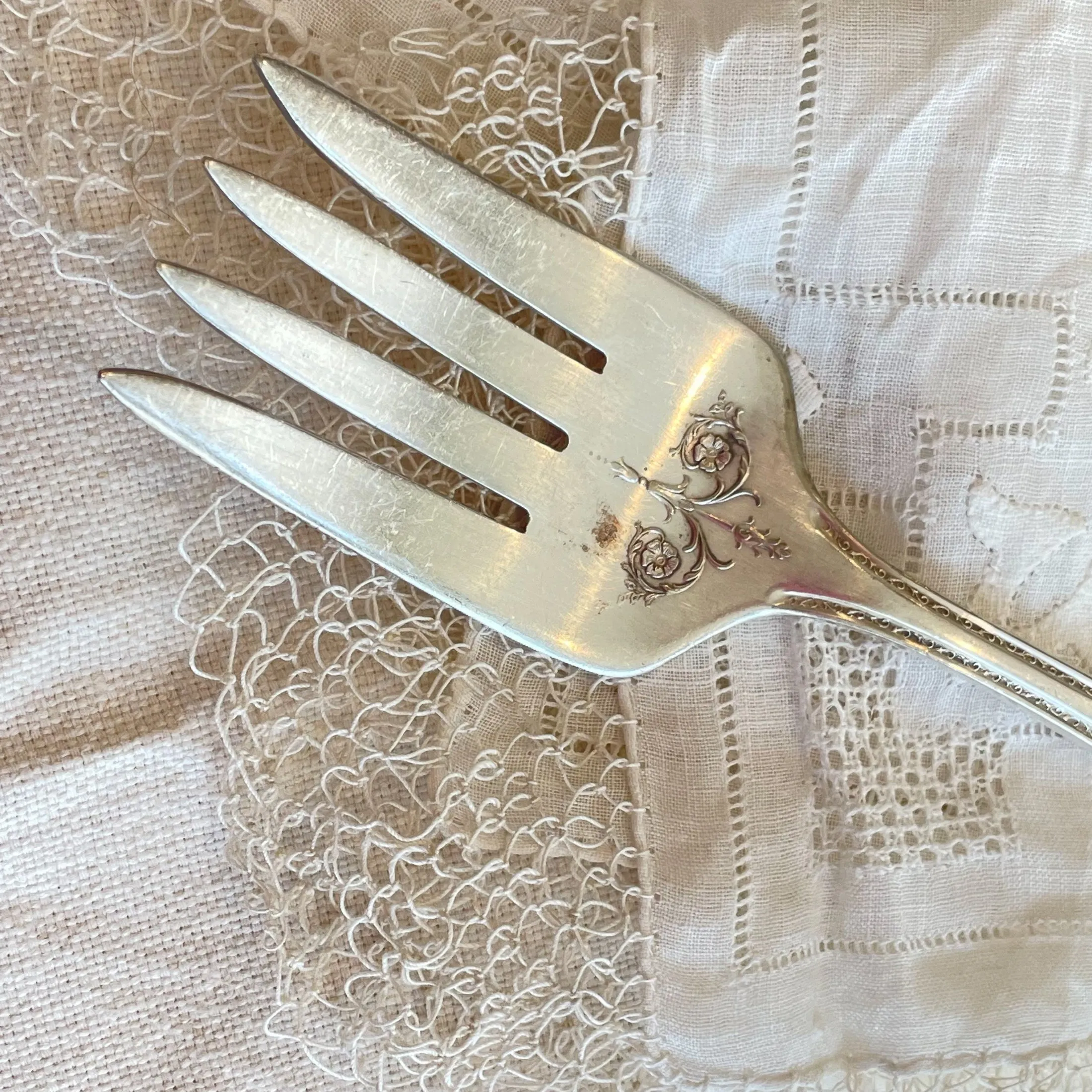 1925 William Rogers Triumph Silver Plate Serving Fork, Replacement or Mix & Match