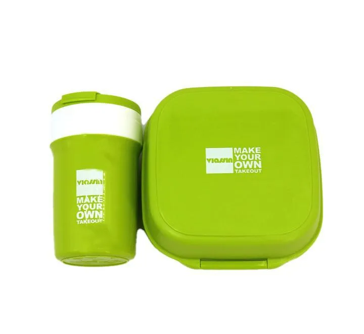 3 Compartment Lunch Box With Water Bottle Set