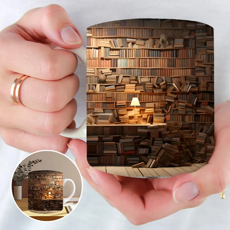 3D Bookshelf Mug Sublimation