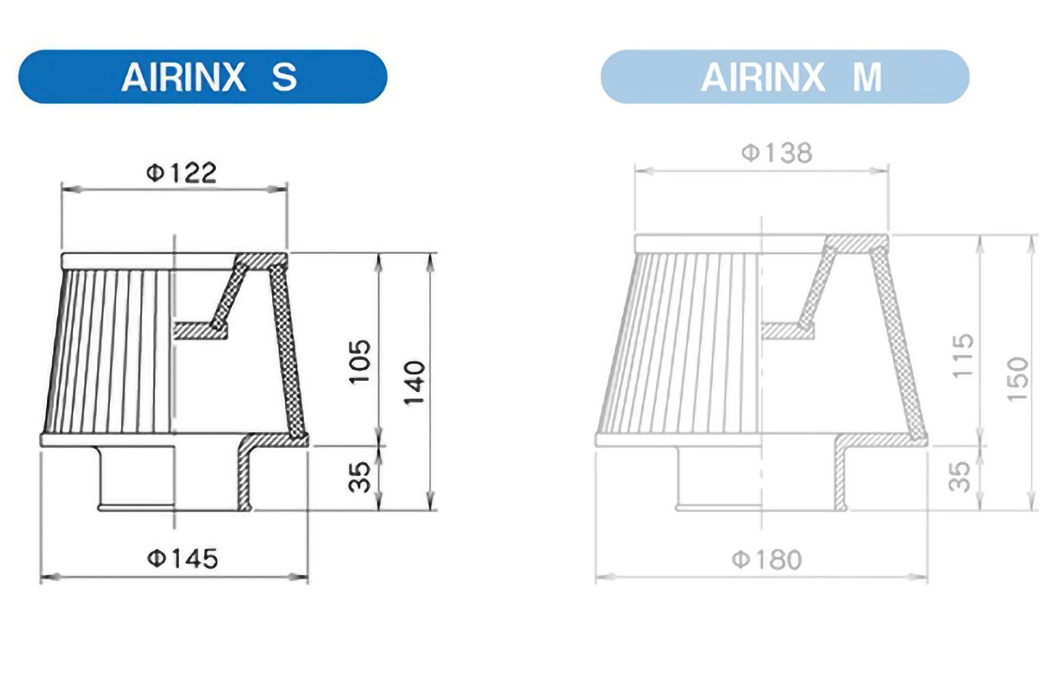 80MM DIA GREDDY AIRINX S UNIVERSAL - (12500603)