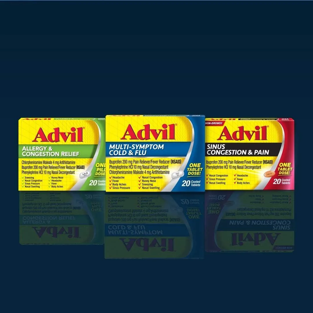 Advil Sinus Congestion & Pain Relief Ibuprofen Tablets - 10 Count