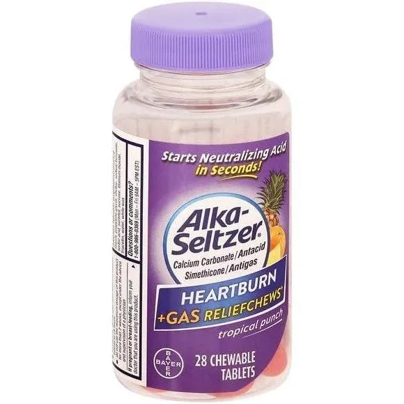 Alka-Seltzer Heartburn Relief   Gas ReliefChews Tablets - 28 Count