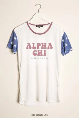 Alpha Chi Omega Vintage USA Scoop Tee