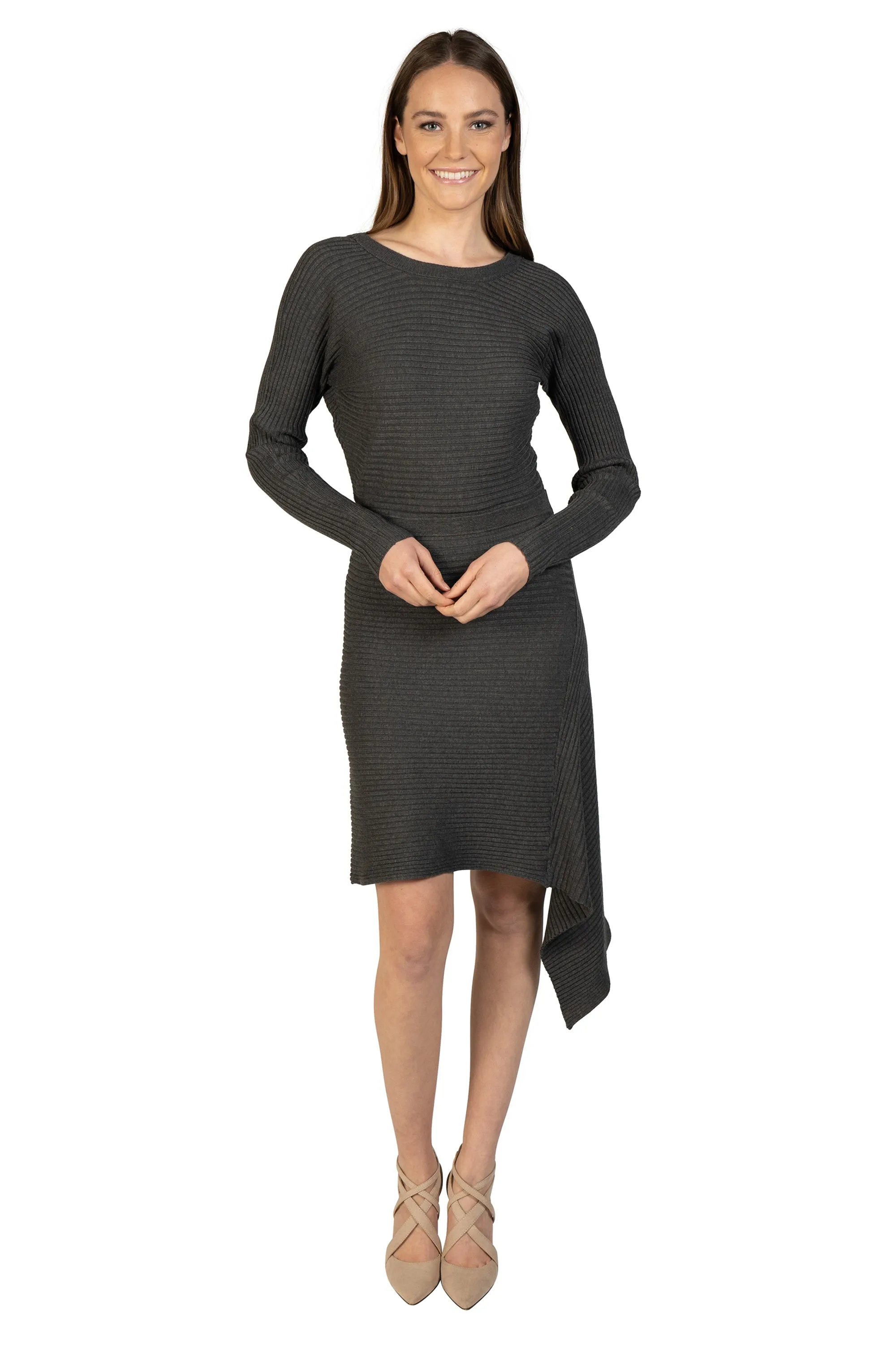 Asymmetrical Knit Sweater Dress