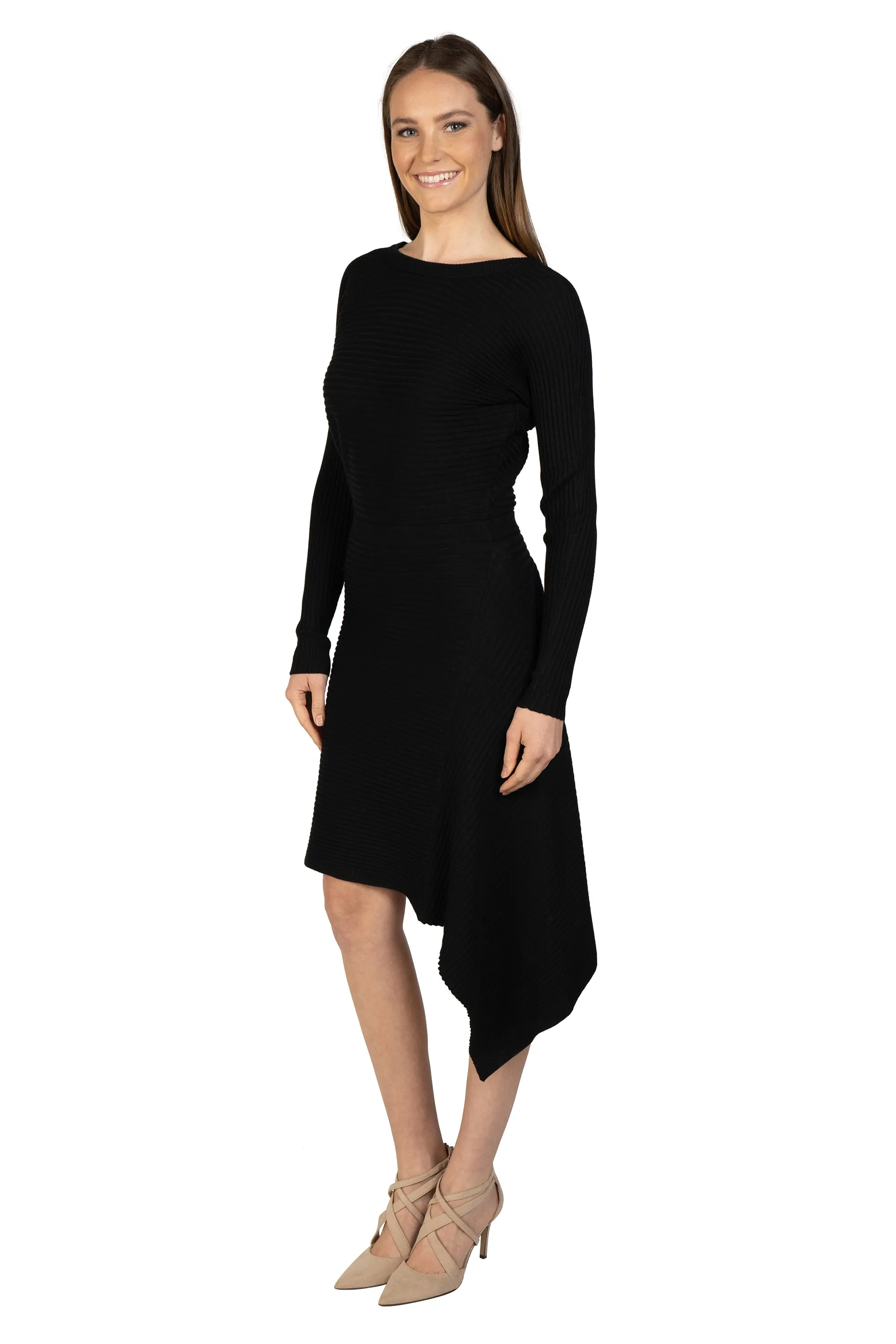 Asymmetrical Knit Sweater Dress