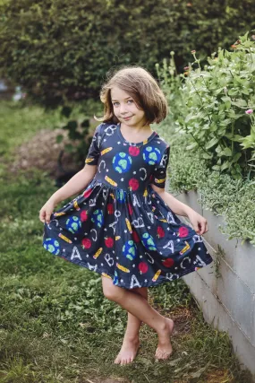 BACK TO SCHOOL CHALKBOARD DRESS WITH POCKETS