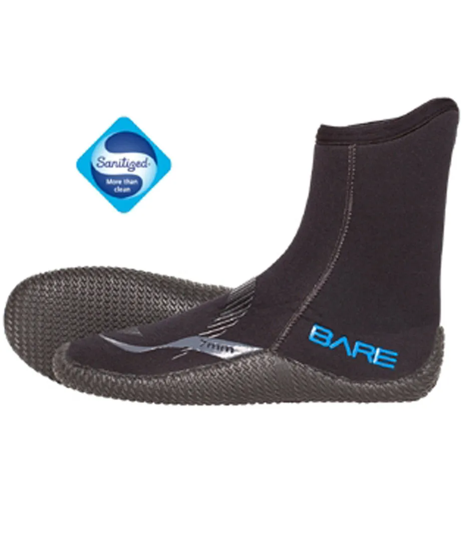 Bare 7mm Scuba Diving Booties with Zipper for all Water Sports