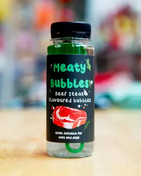 Beef Steak Flavored Bubbles for Dogs & Cats (Vegan, Gluten Free and Halal Safe!)