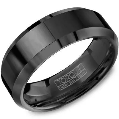 Black Ceramic Men's Wedding Band