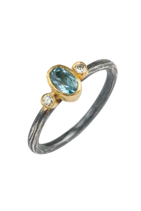 Blue Topaz & Diamond Ring