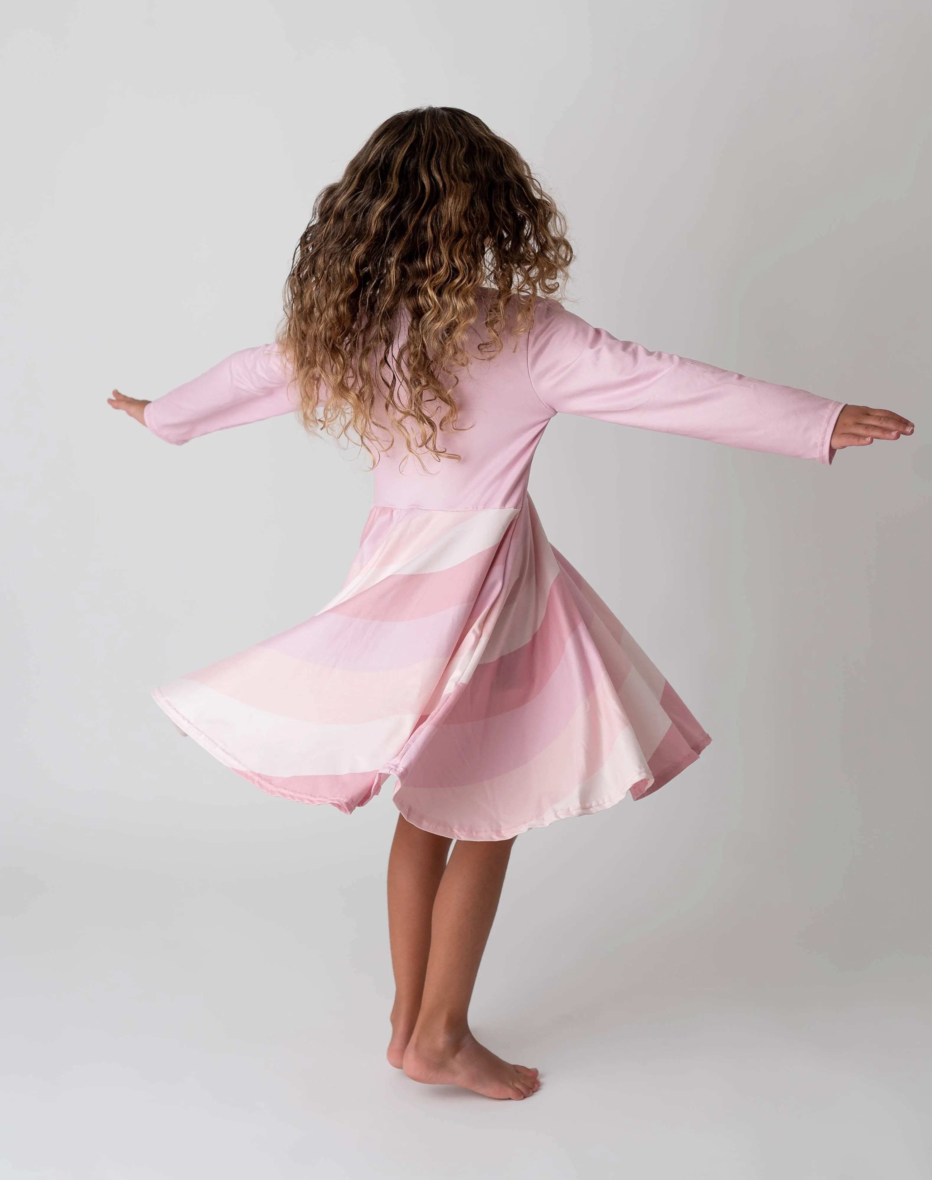 BLUSH RAINBOW TWIRLY DRESS