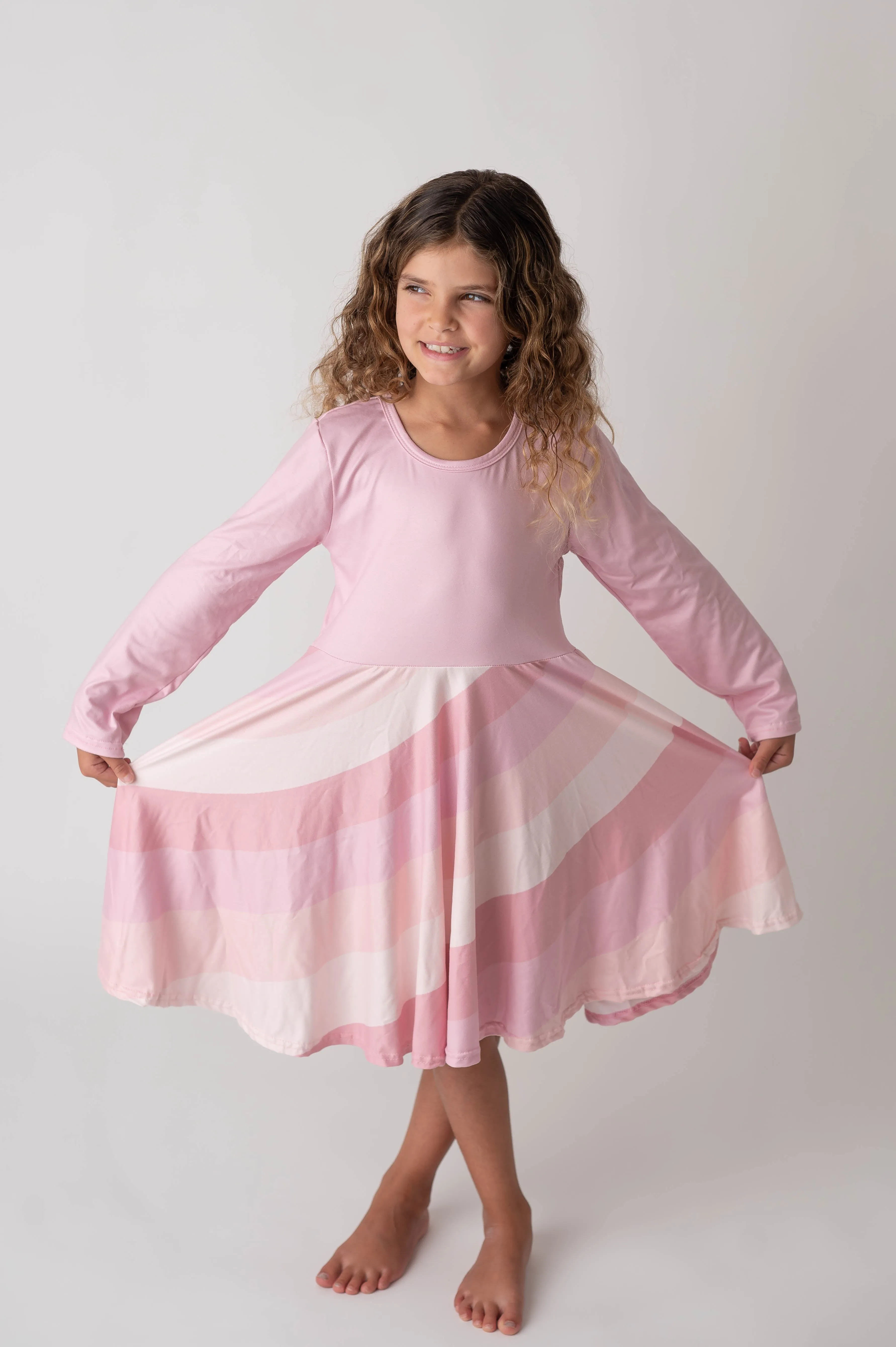 BLUSH RAINBOW TWIRLY DRESS