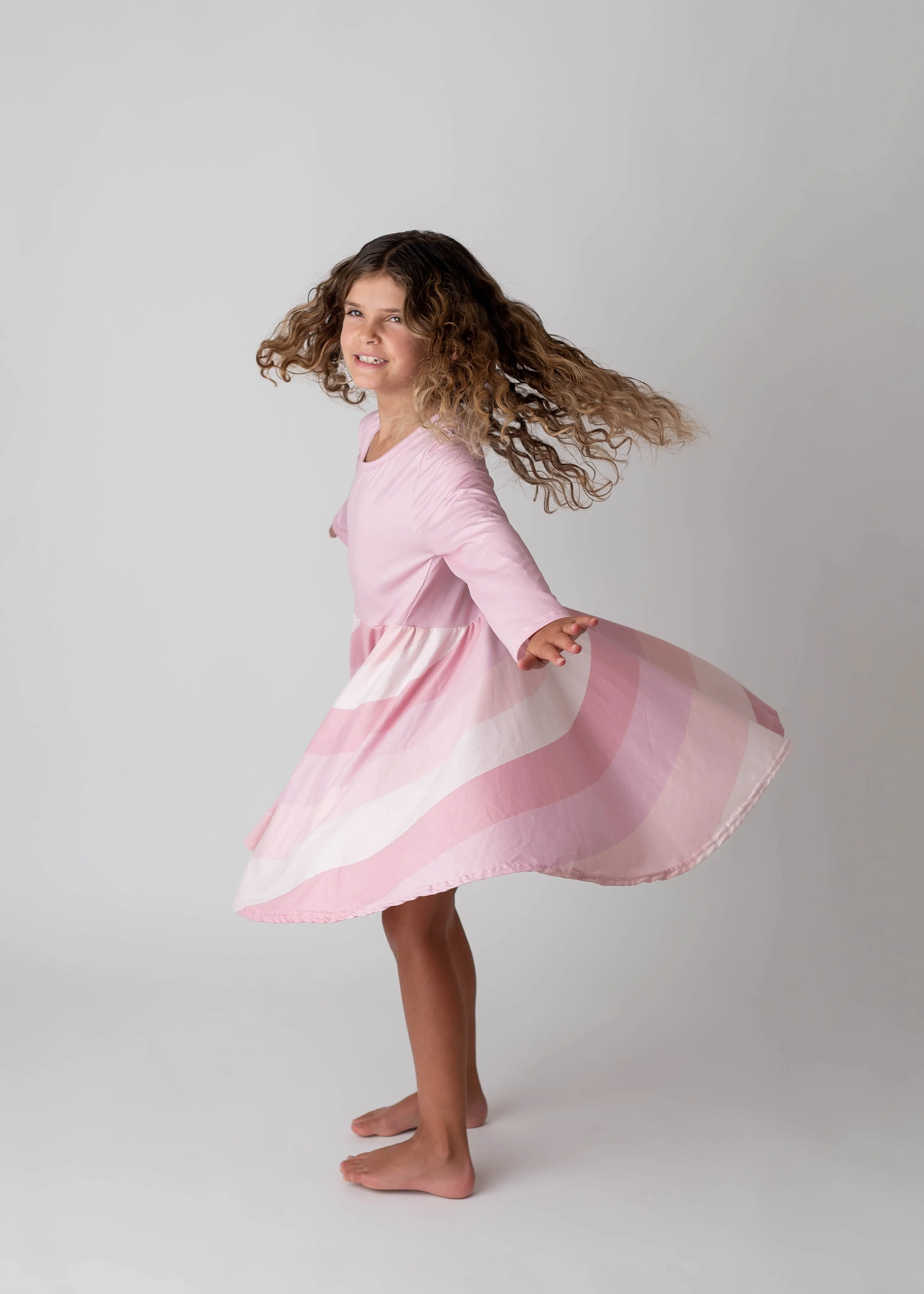 BLUSH RAINBOW TWIRLY DRESS