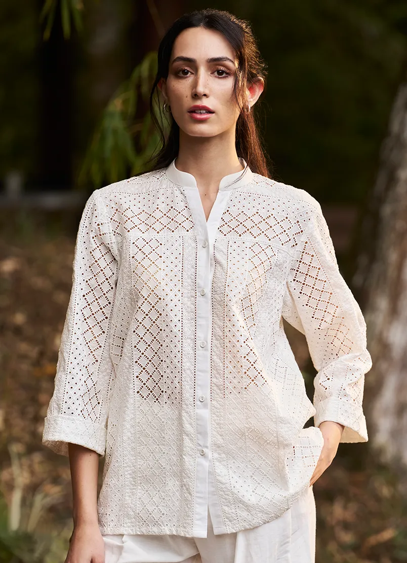 Chikan Embroidered Top