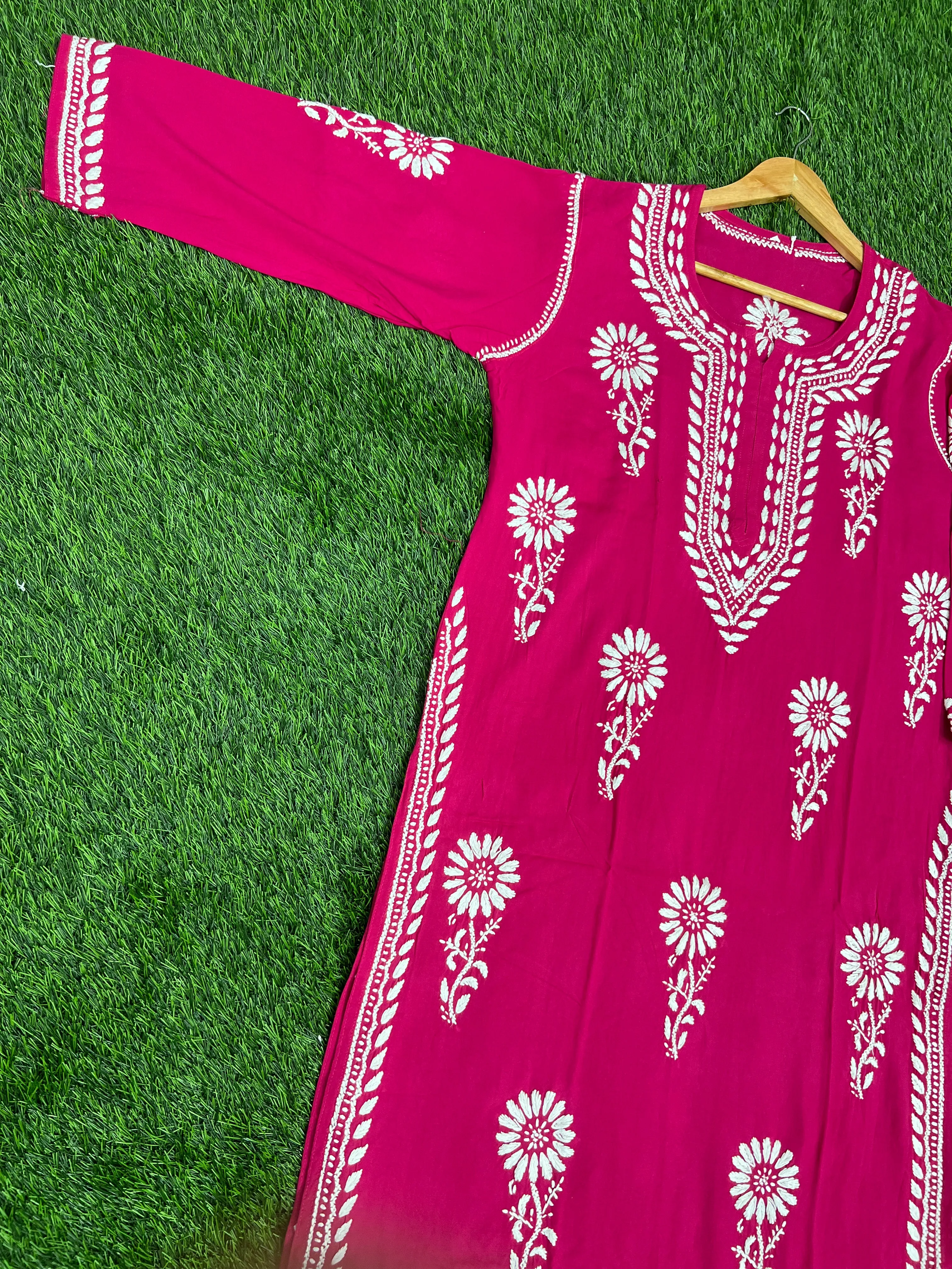 Chikan Handwork Rayon Kurti