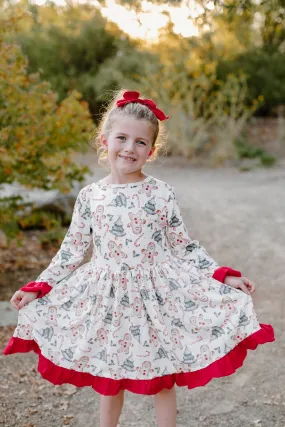 CHRISTMAS GINGERBREAD COOKIE & CANDY CANE DRESS