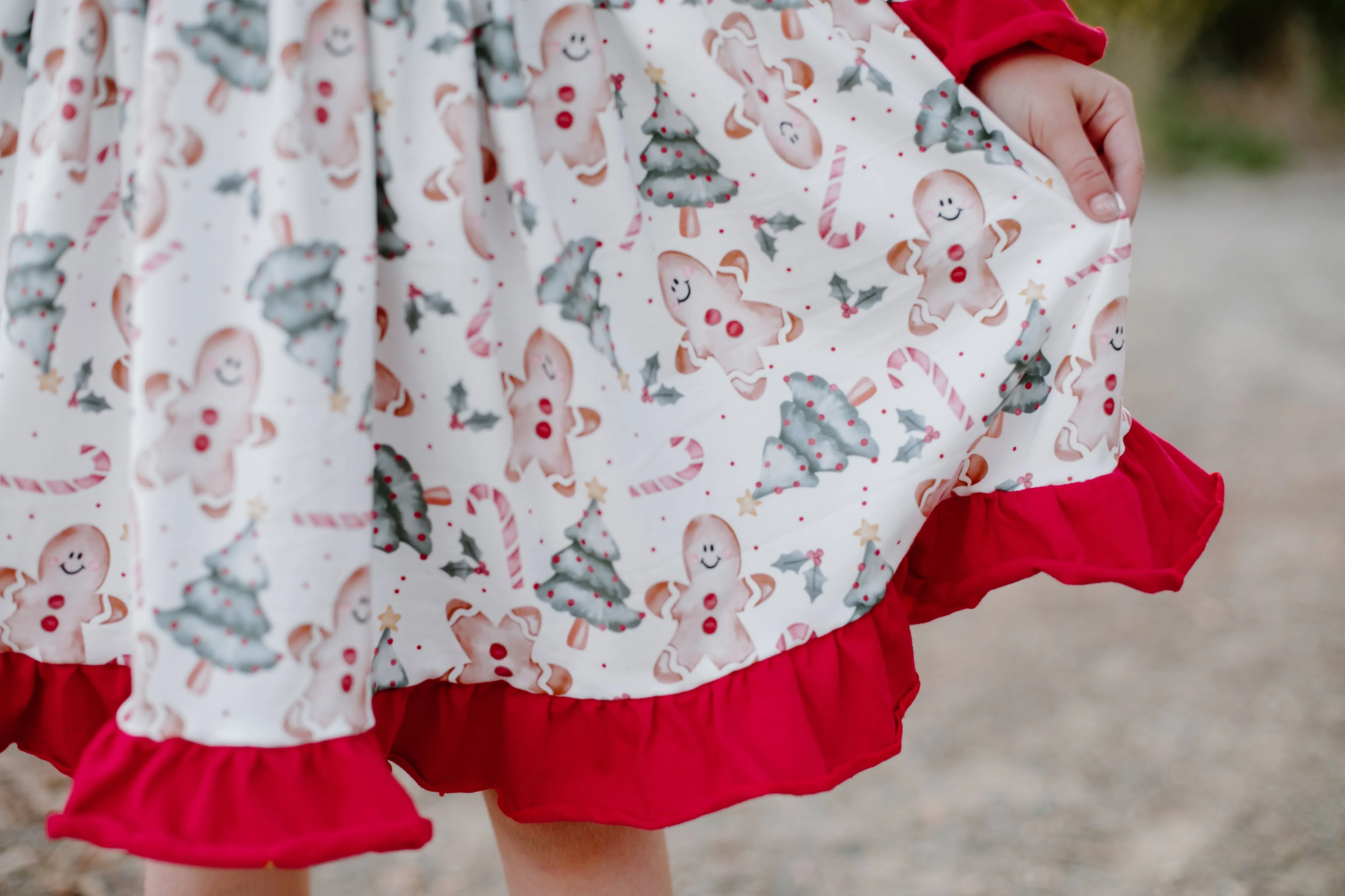 CHRISTMAS GINGERBREAD COOKIE & CANDY CANE DRESS