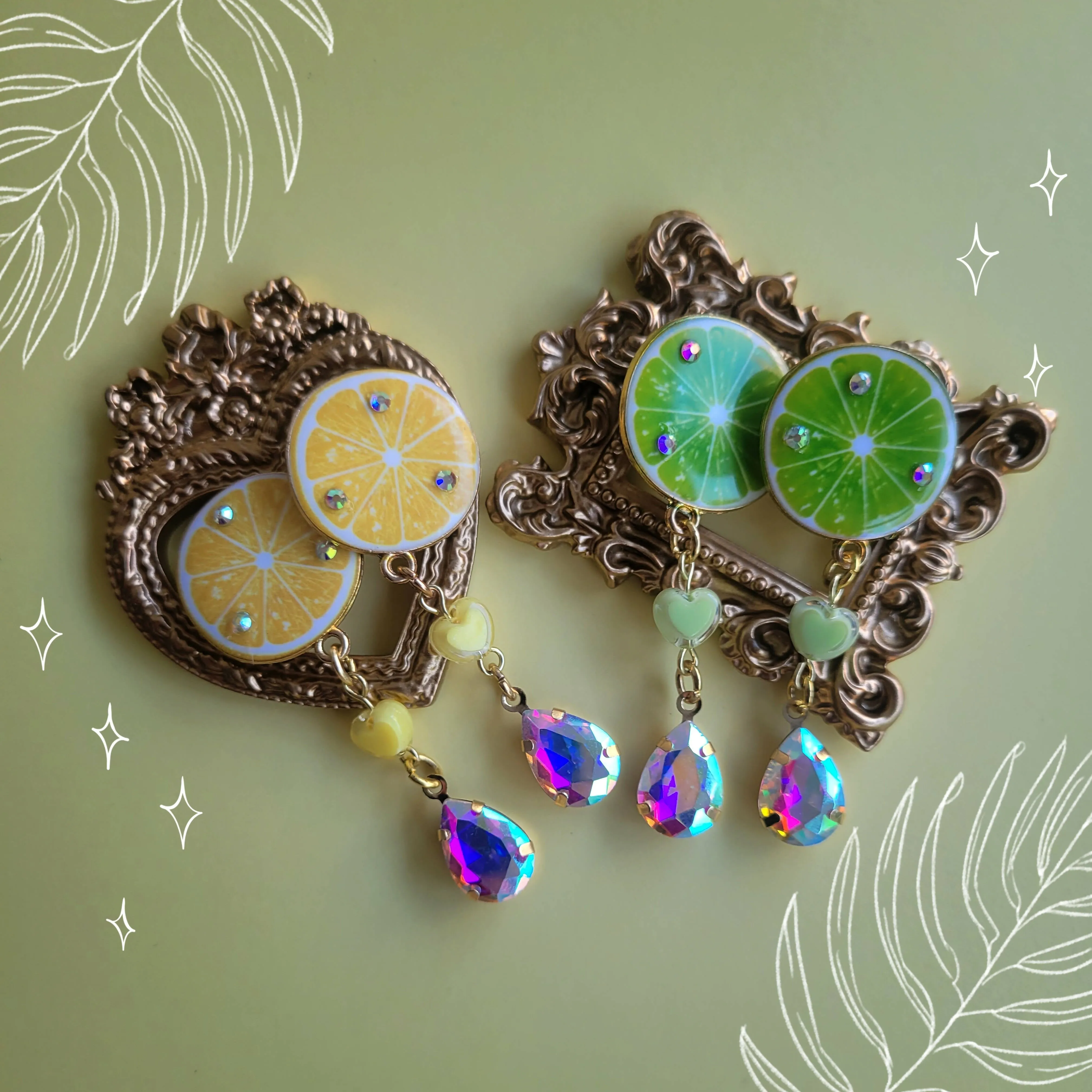 Citrus Juicy Drop Clip-on Earrings