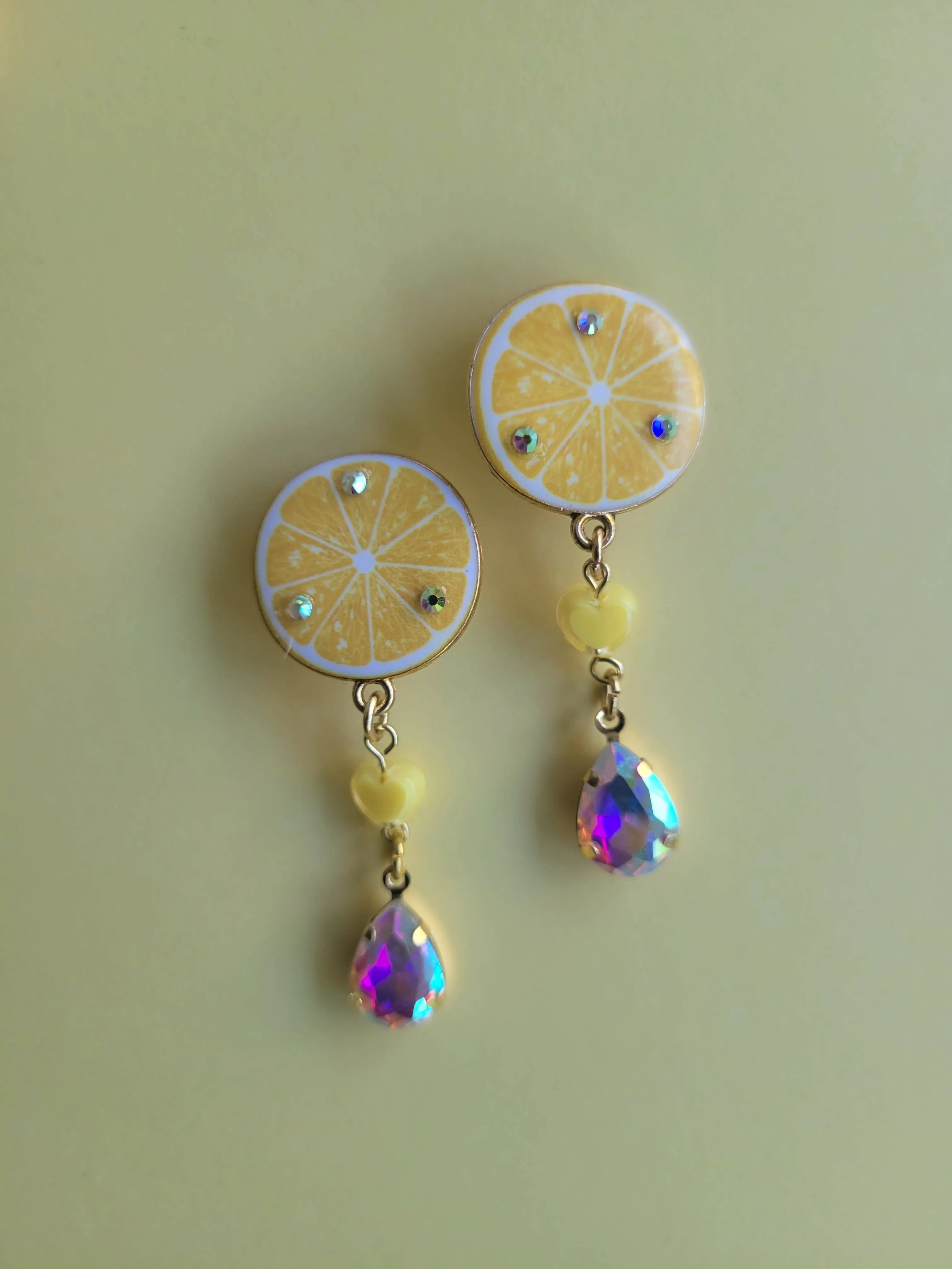 Citrus Juicy Drop Clip-on Earrings