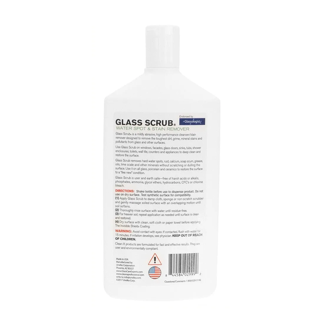 Clean-X Glass Scrub Water Spot and Stain Remover - 16 oz