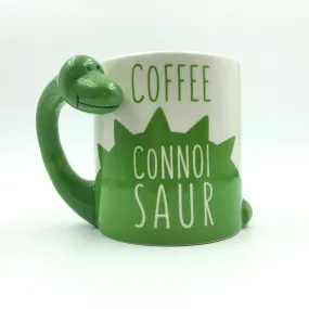 Coffee Connoi Saur Dinosaur Coffee Mug White Green 12 Oz. Bigmouth