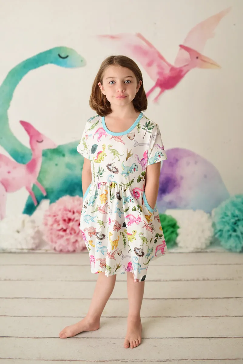 DINO DRESS WITH POCKETS