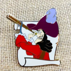 Disney Captain Hook Villain 2002 Spy Glass Peter Pan Scroll Pin