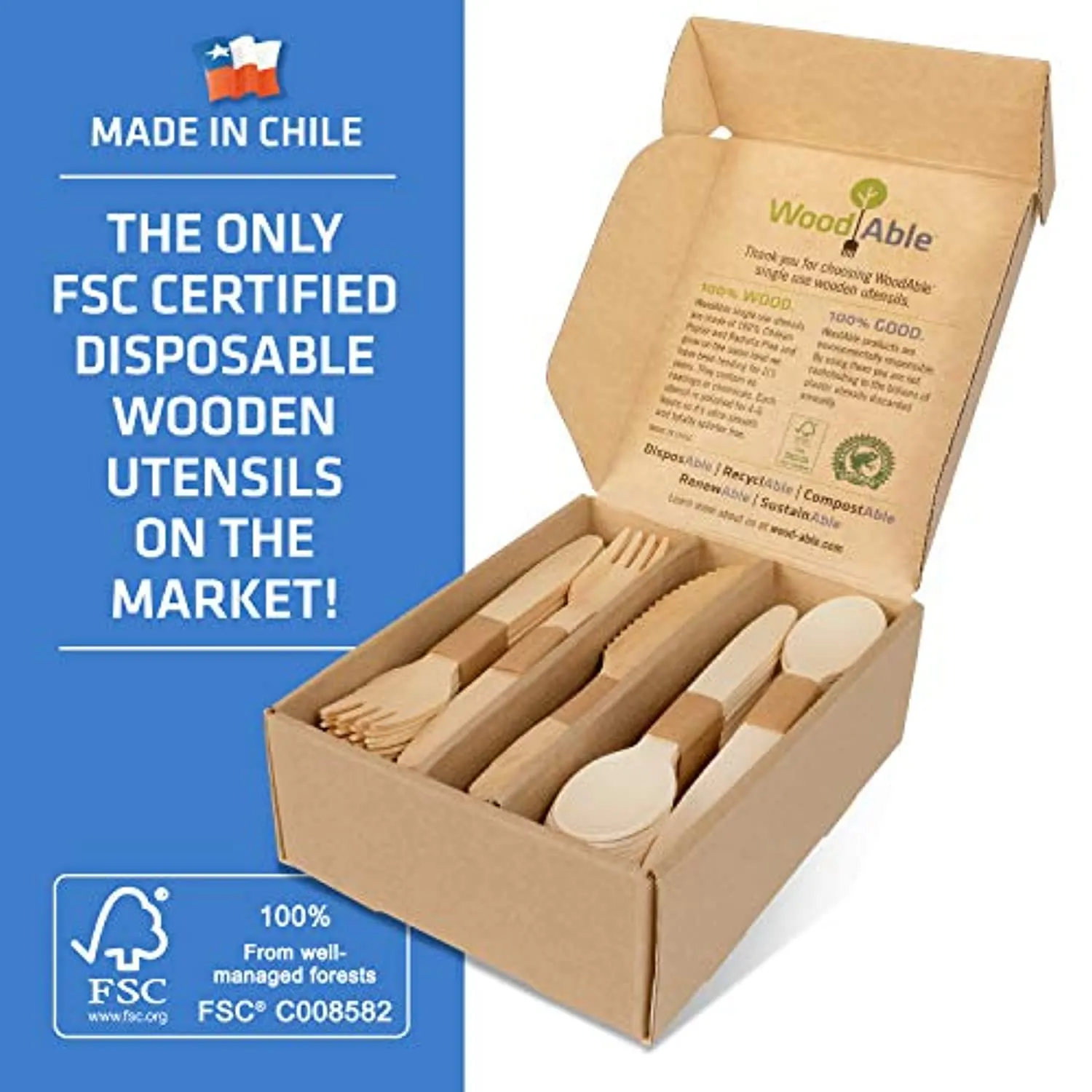 Disposable Wooden Forks, Spoons, Knives - Alternative to Plastic Cutlery - Eco Biodegradable