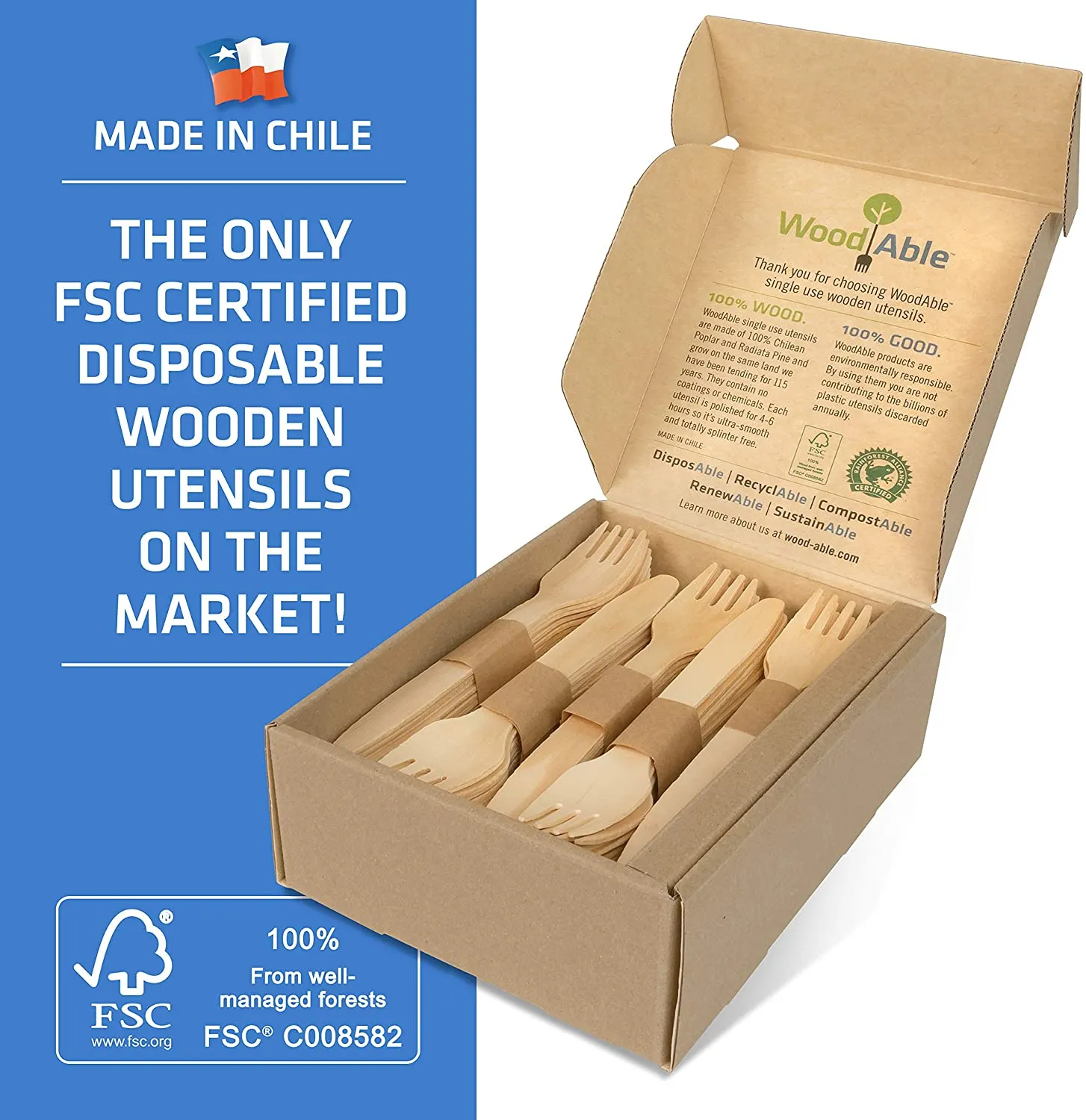 Disposable Wooden Forks, Spoons, Knives - Alternative to Plastic Cutlery - Eco Biodegradable