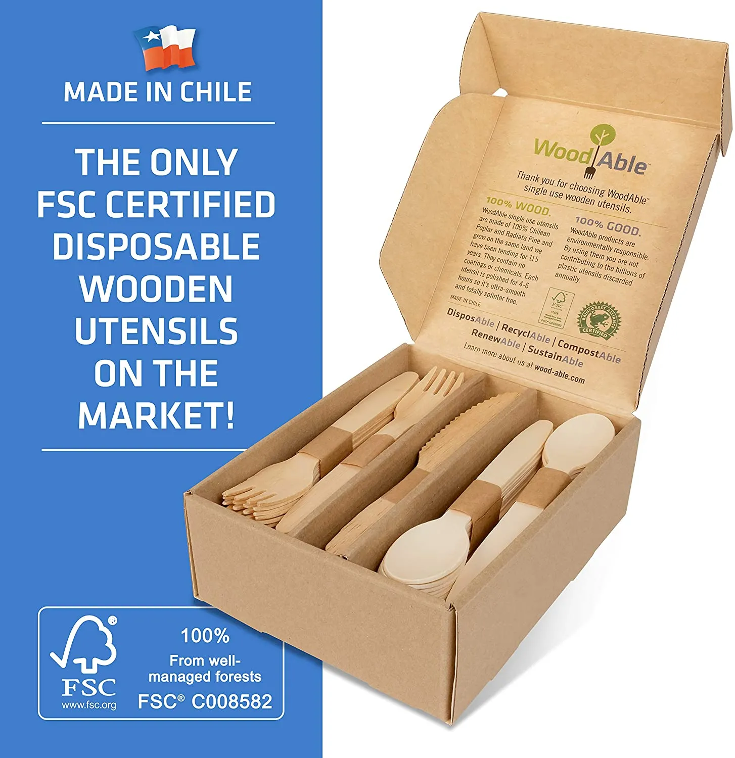 Disposable Wooden Forks, Spoons, Knives - Alternative to Plastic Cutlery - Eco Biodegradable