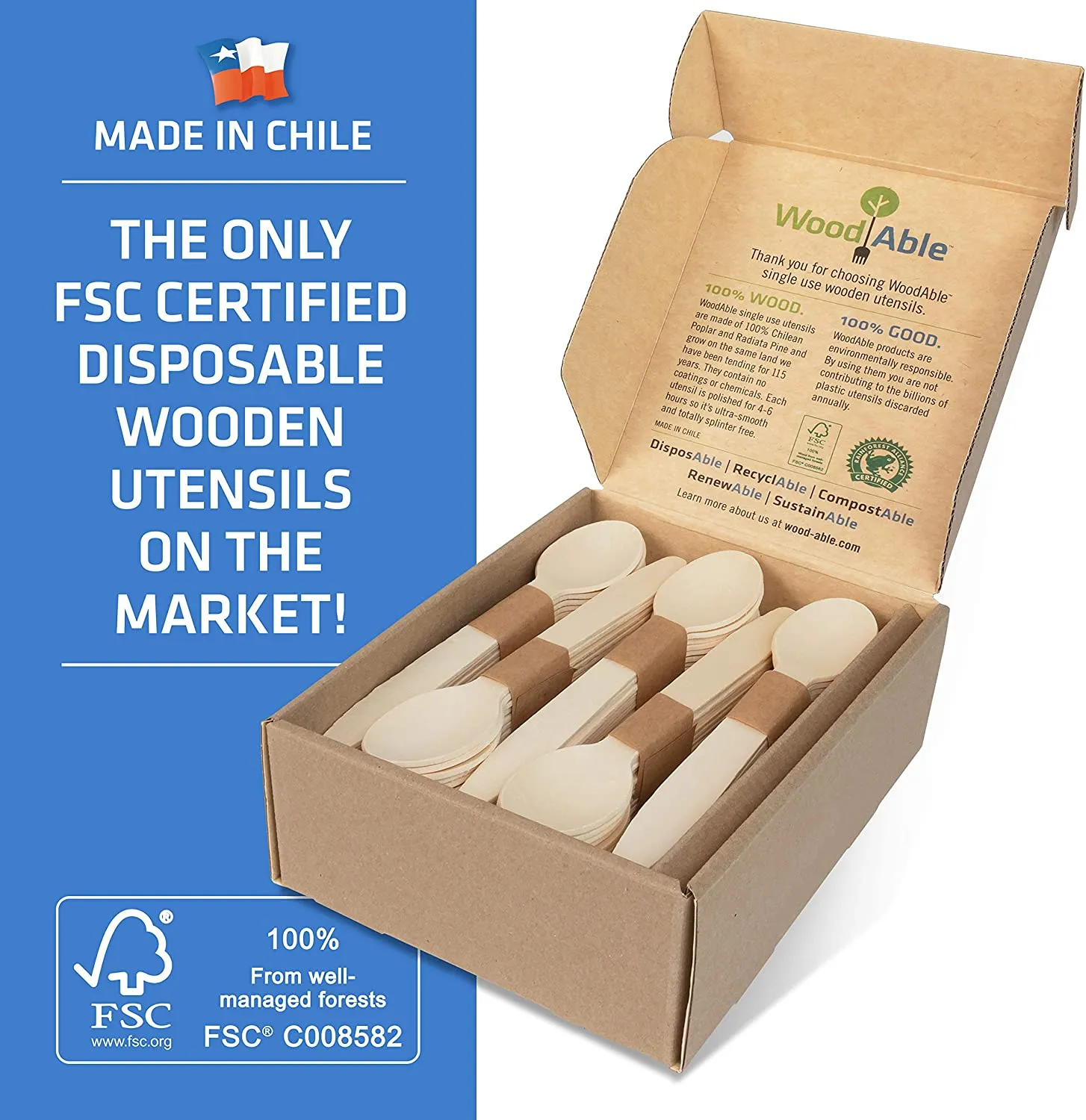 Disposable Wooden Forks, Spoons, Knives - Alternative to Plastic Cutlery - Eco Biodegradable