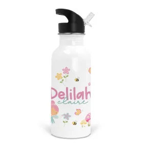 Fairy Garden Personalized Kids Water Bottle