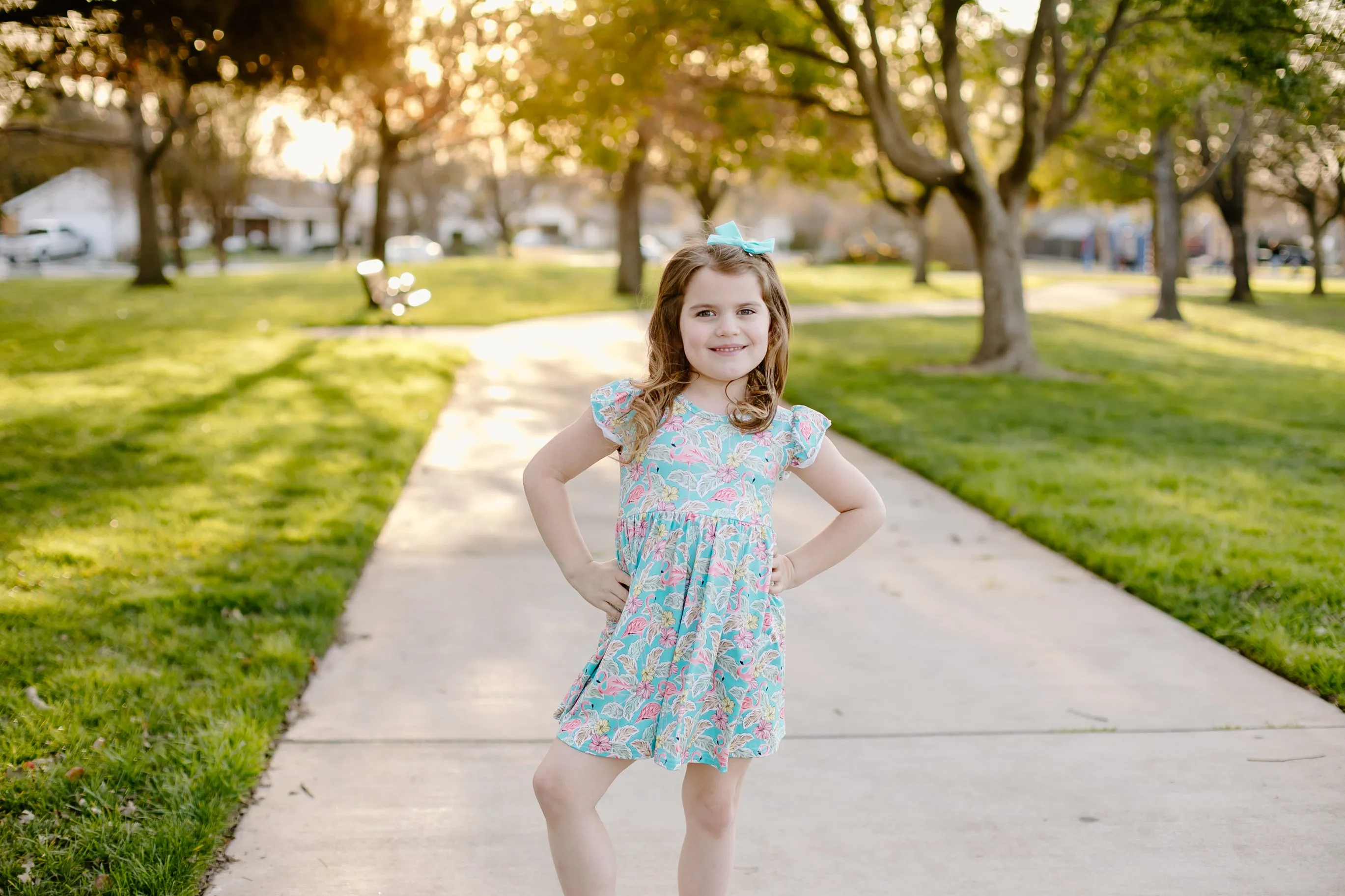 FLAMINGO TWIRL DRESS