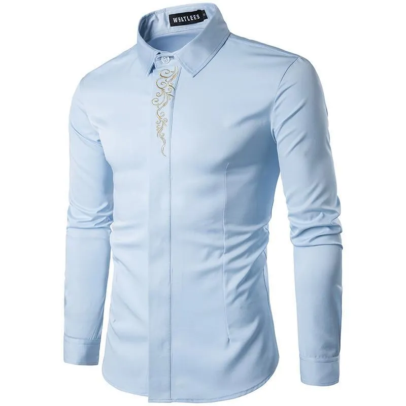 Floral Embroidered Slim Fit Shirt