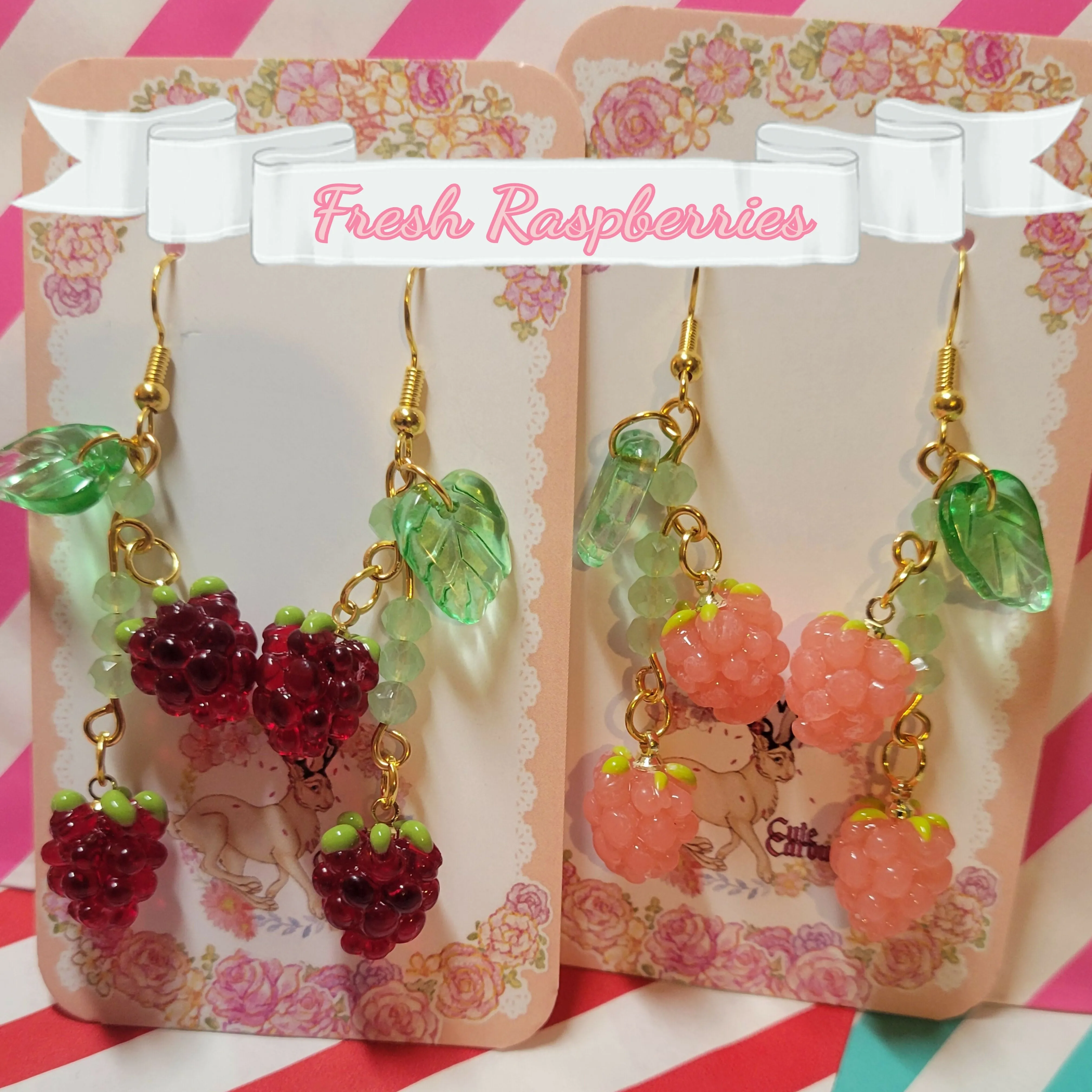 Fresh Raspberry Earrings