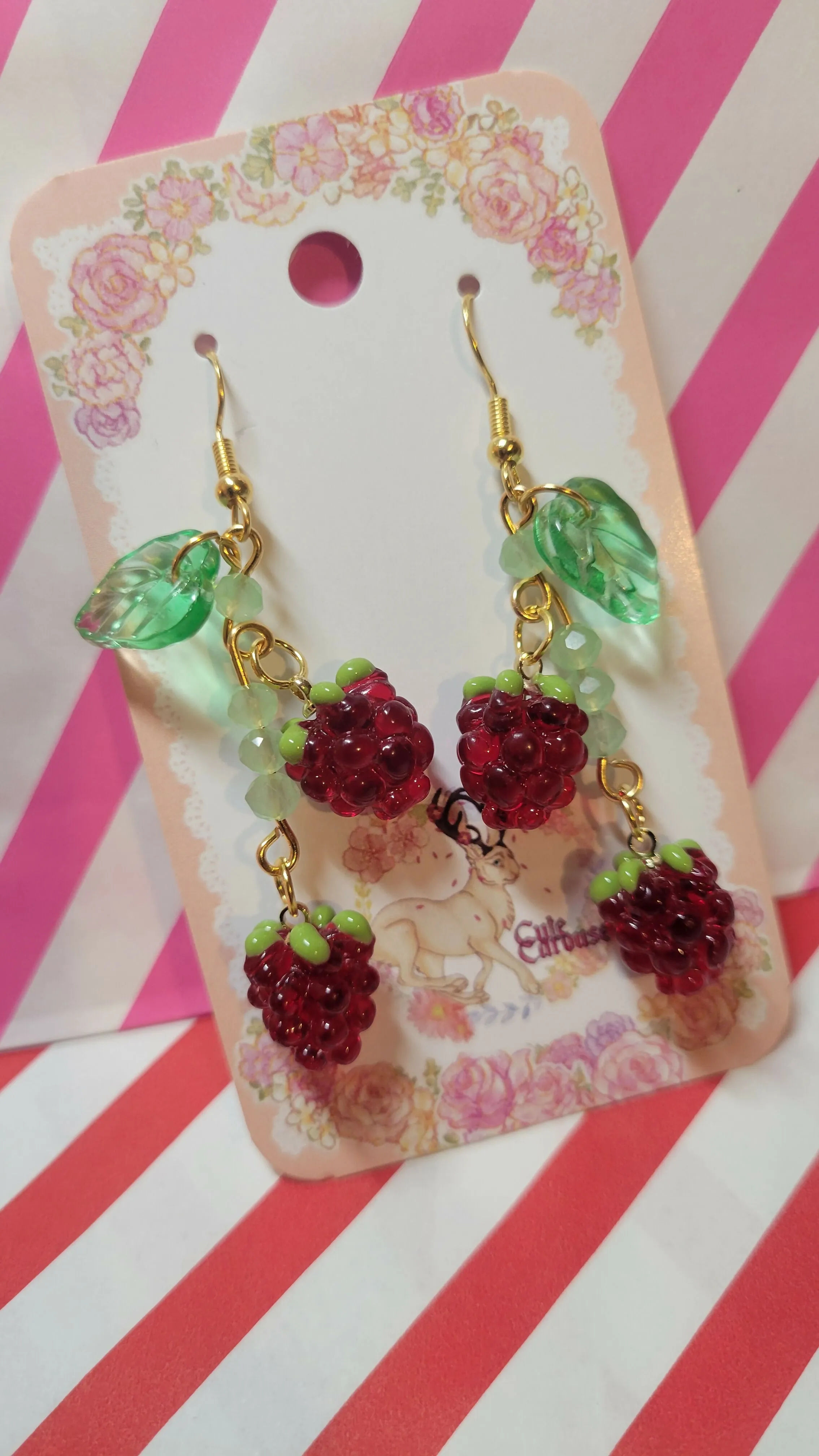 Fresh Raspberry Earrings