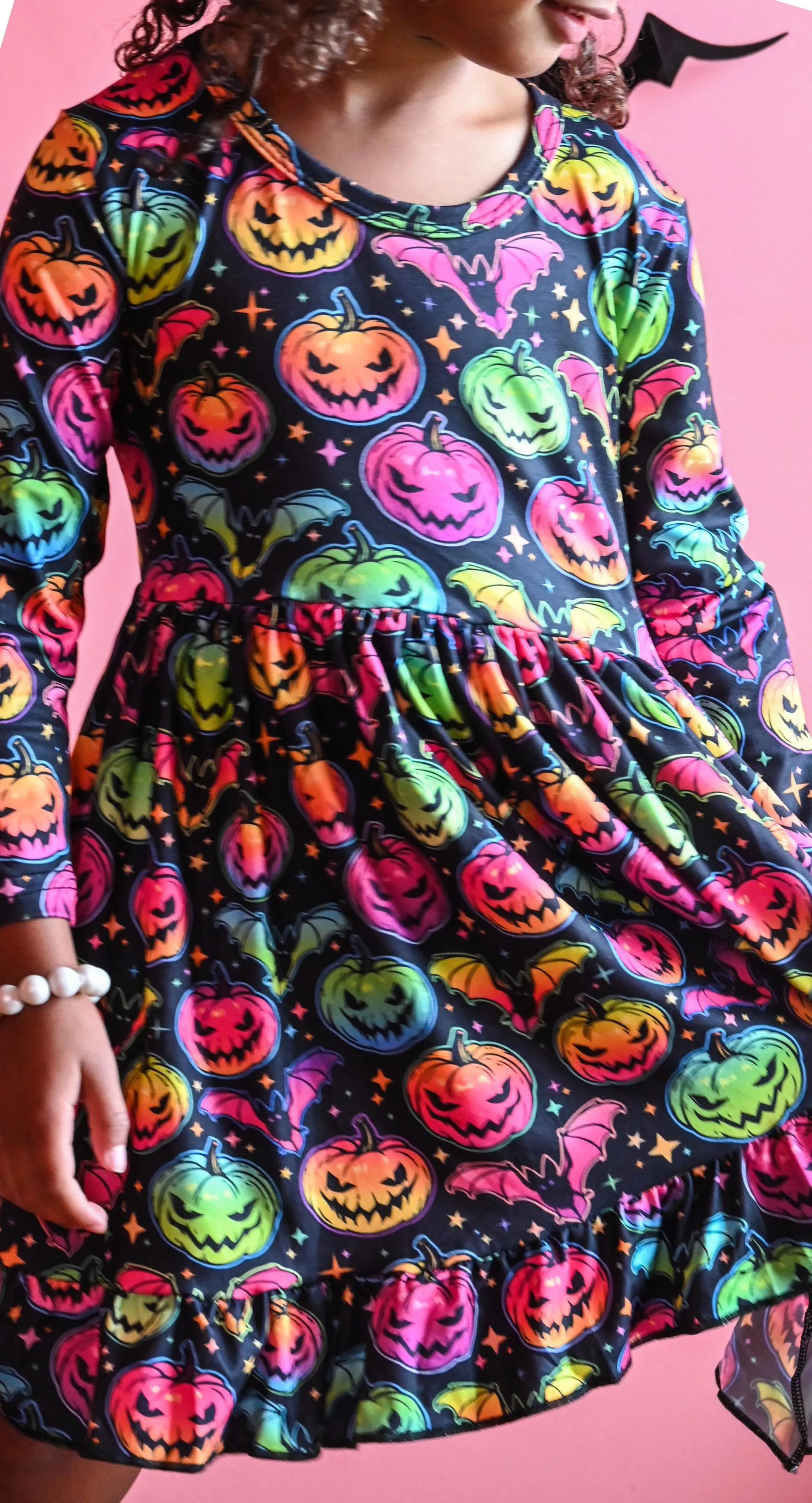 HALLOWEEN SPOOKY NEON PUMPKIN DRESS