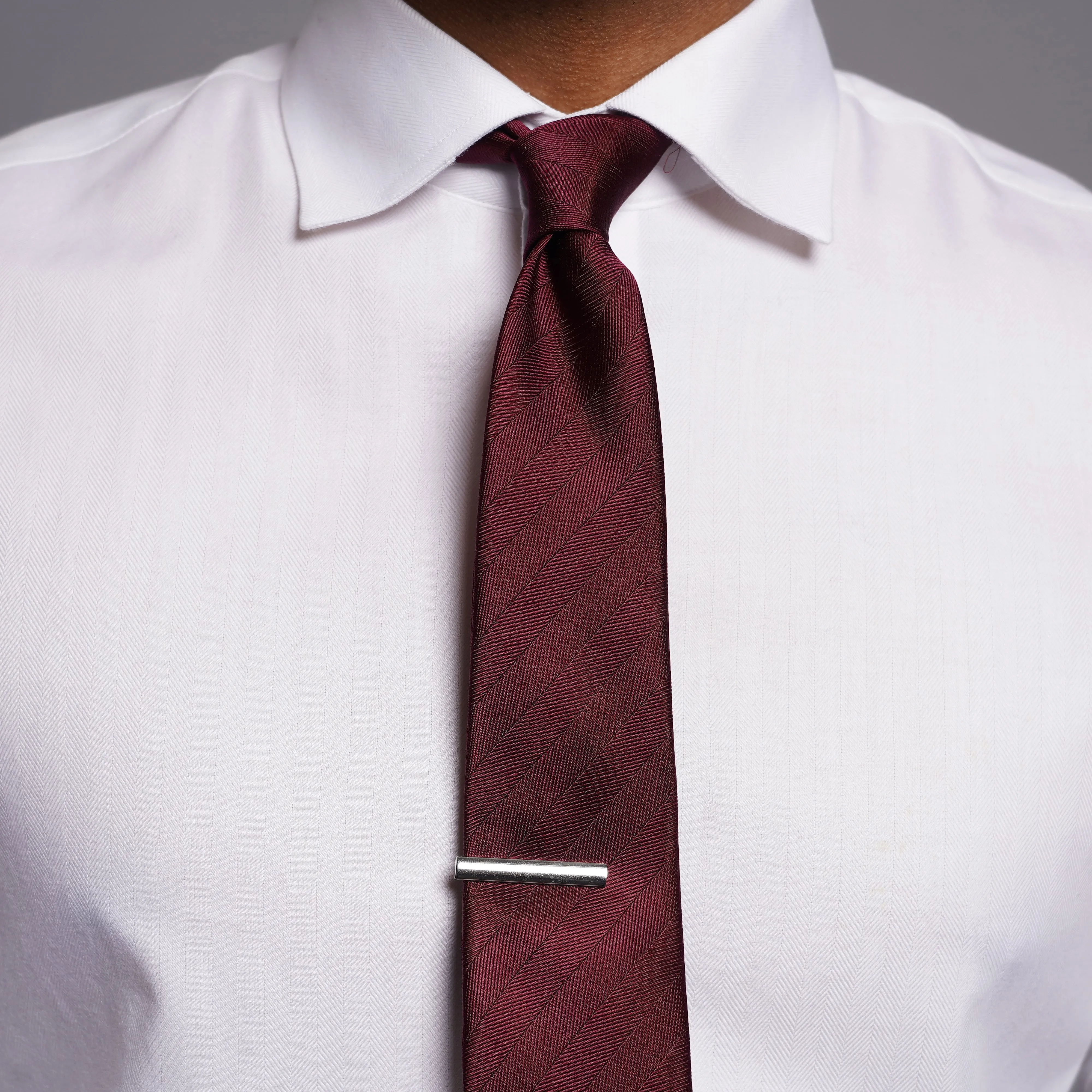 Herringbone Vow Wine Tie