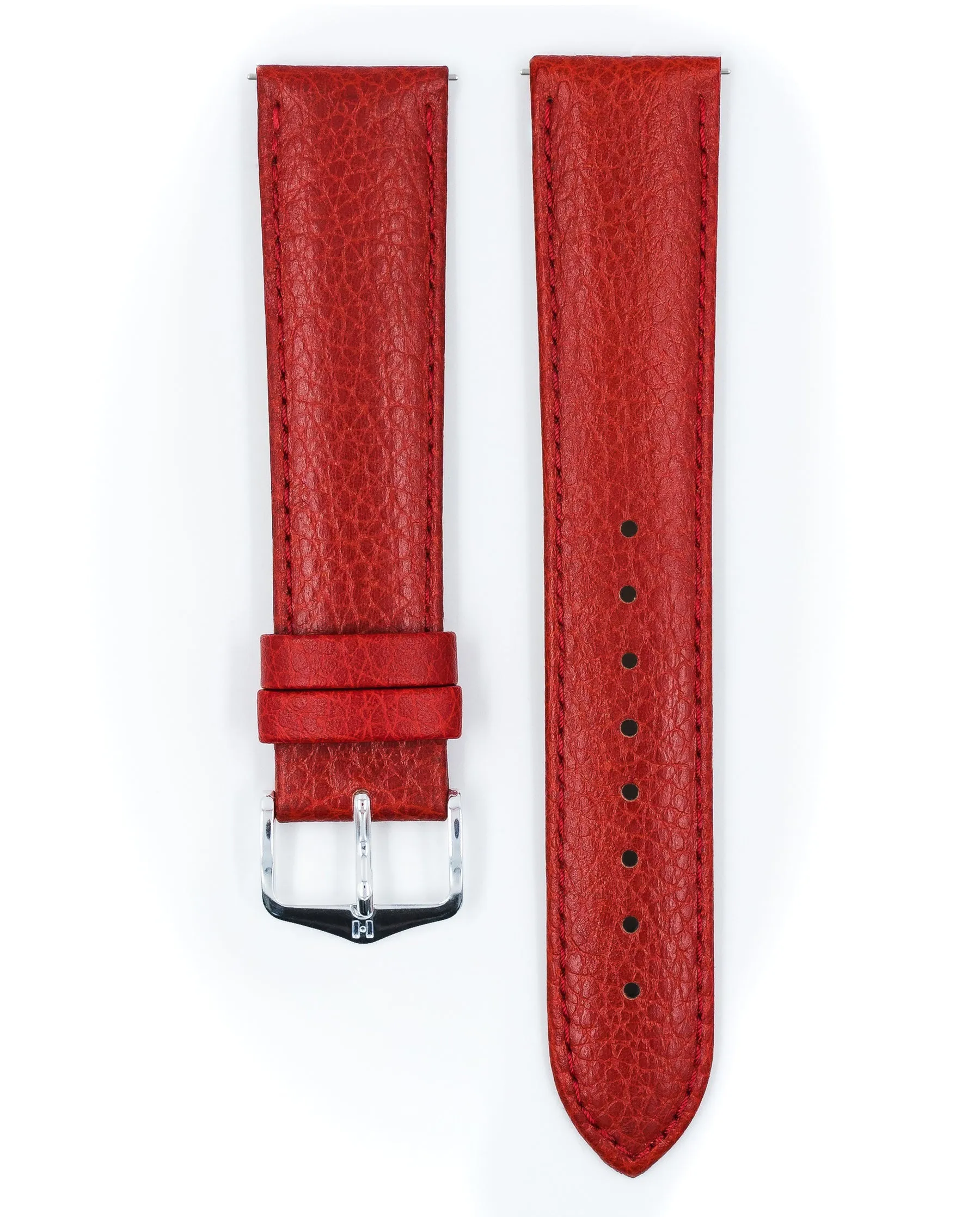 HIRSCH KANSAS Buffalo Grain Calfskin Watch Strap  015 02