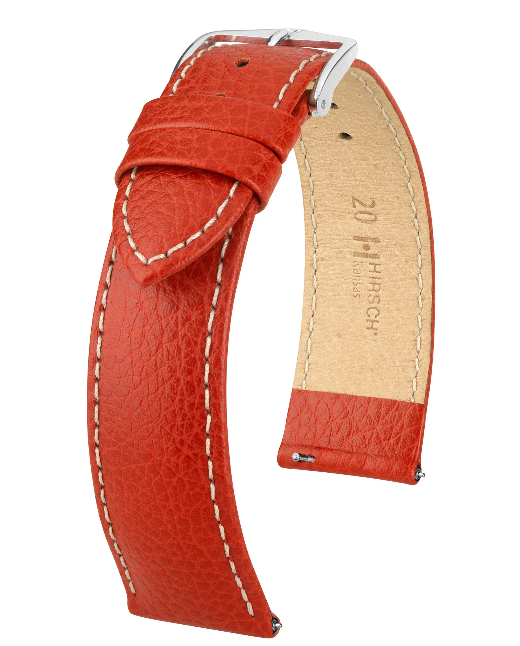 HIRSCH KANSAS Buffalo Grain Calfskin Watch Strap  015 02