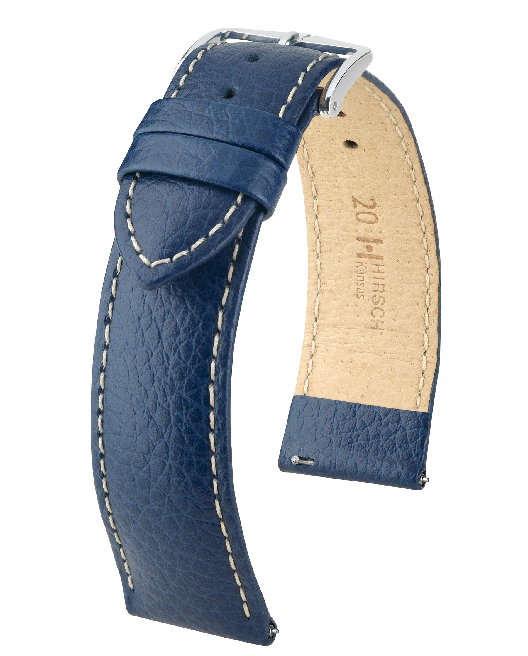 HIRSCH KANSAS Buffalo Grain Calfskin Watch Strap  015 02