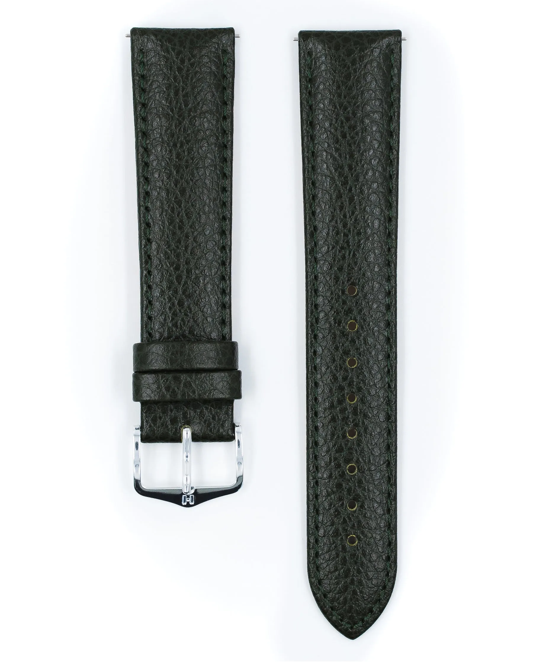 HIRSCH KANSAS Buffalo Grain Calfskin Watch Strap  015 02