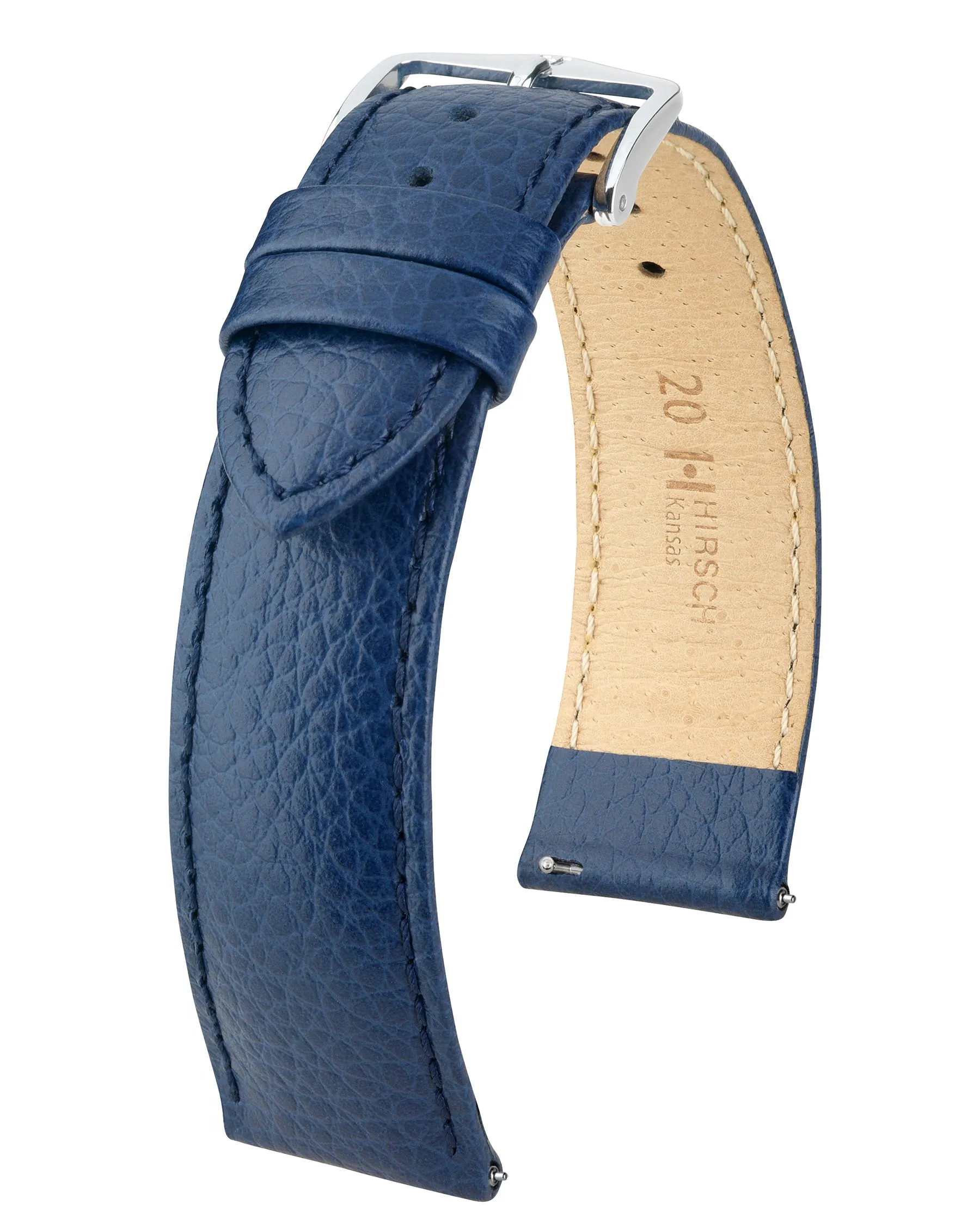 HIRSCH KANSAS Buffalo Grain Calfskin Watch Strap  015 02