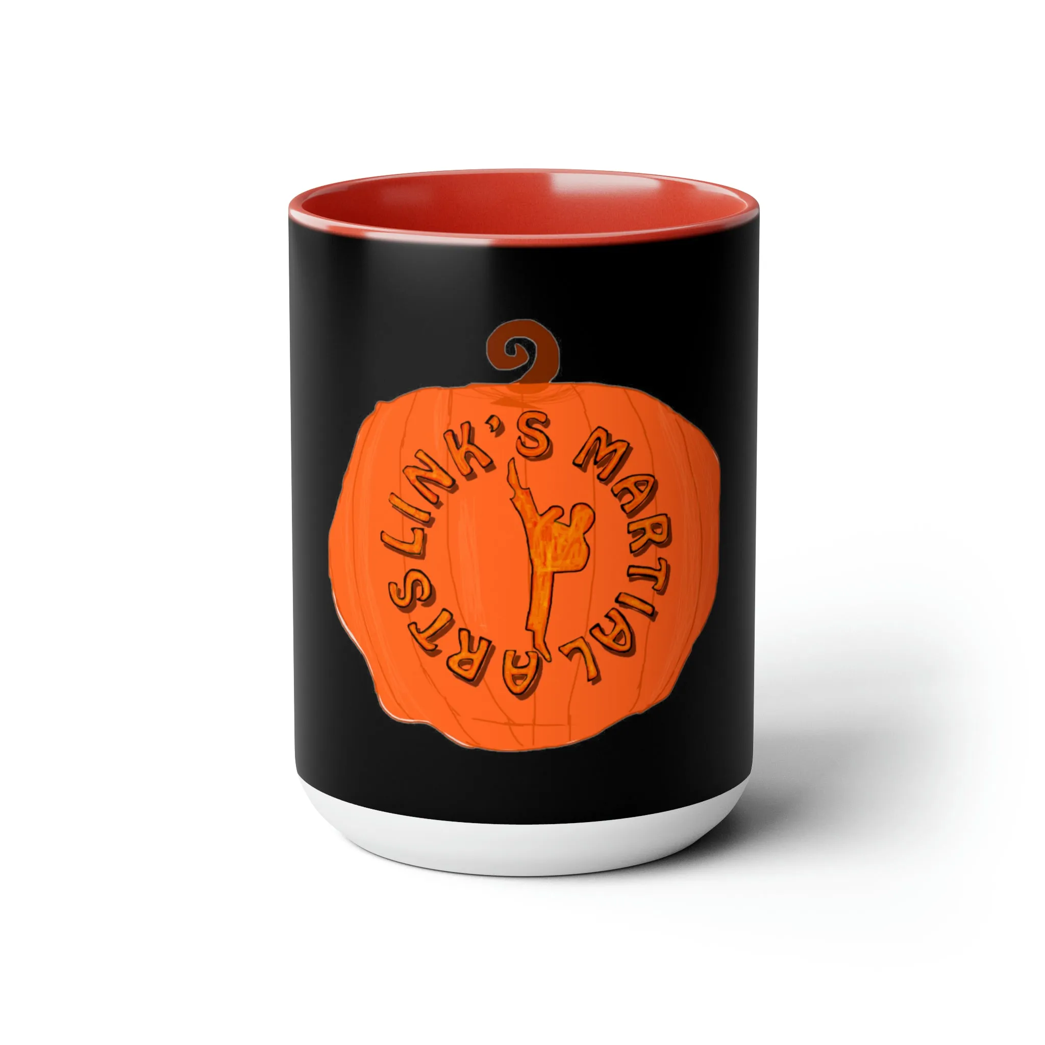 Link's Martial Arts Halloween Logo Two-Tone Coffee Mugs, 15oz