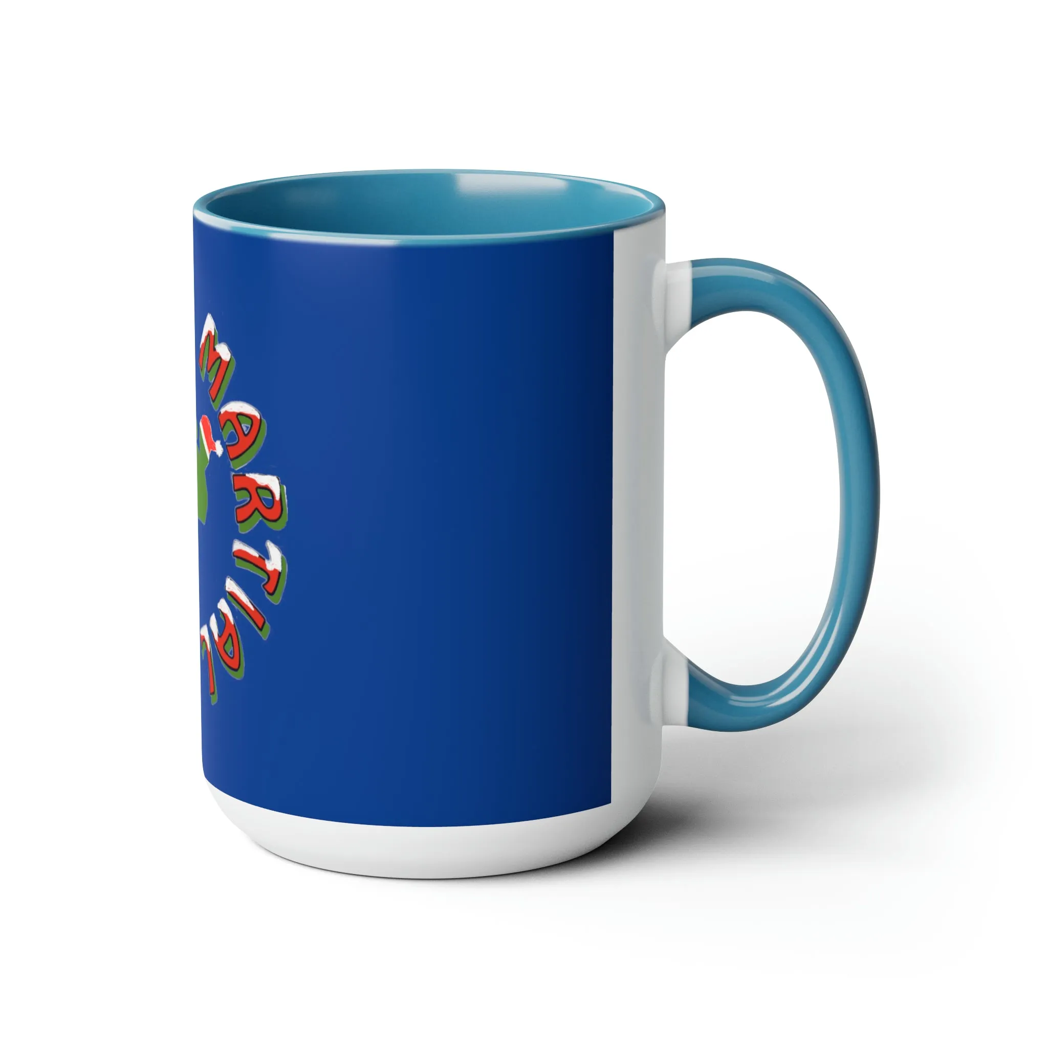 Link's Martial Arts Holiday Logo Two-Tone Coffee Mugs, 15oz