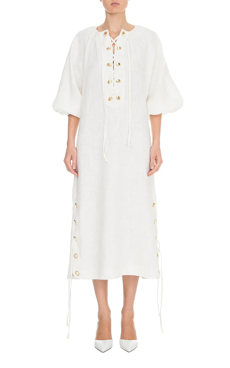 Long Sleeve Linen Dress