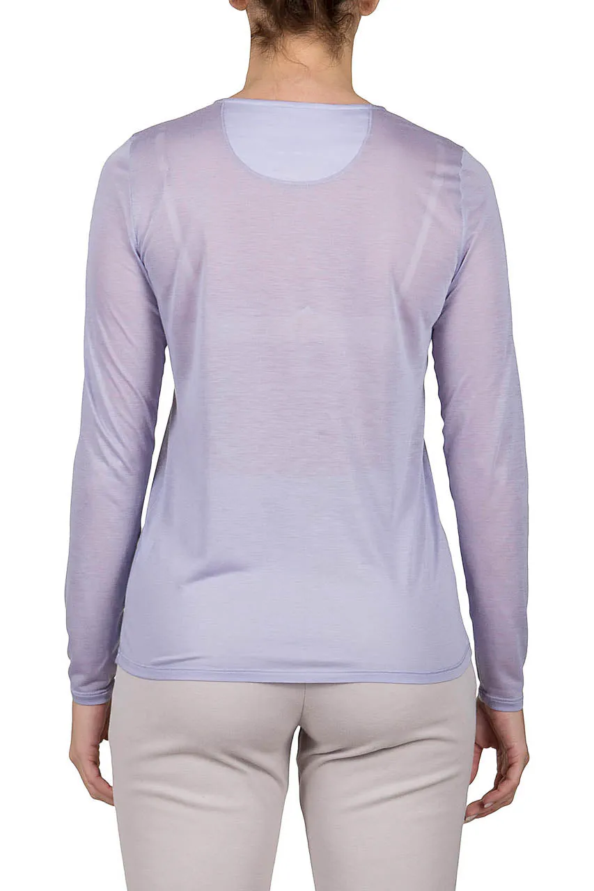 Long Sleeve Milk Crew Neck Top - Beige