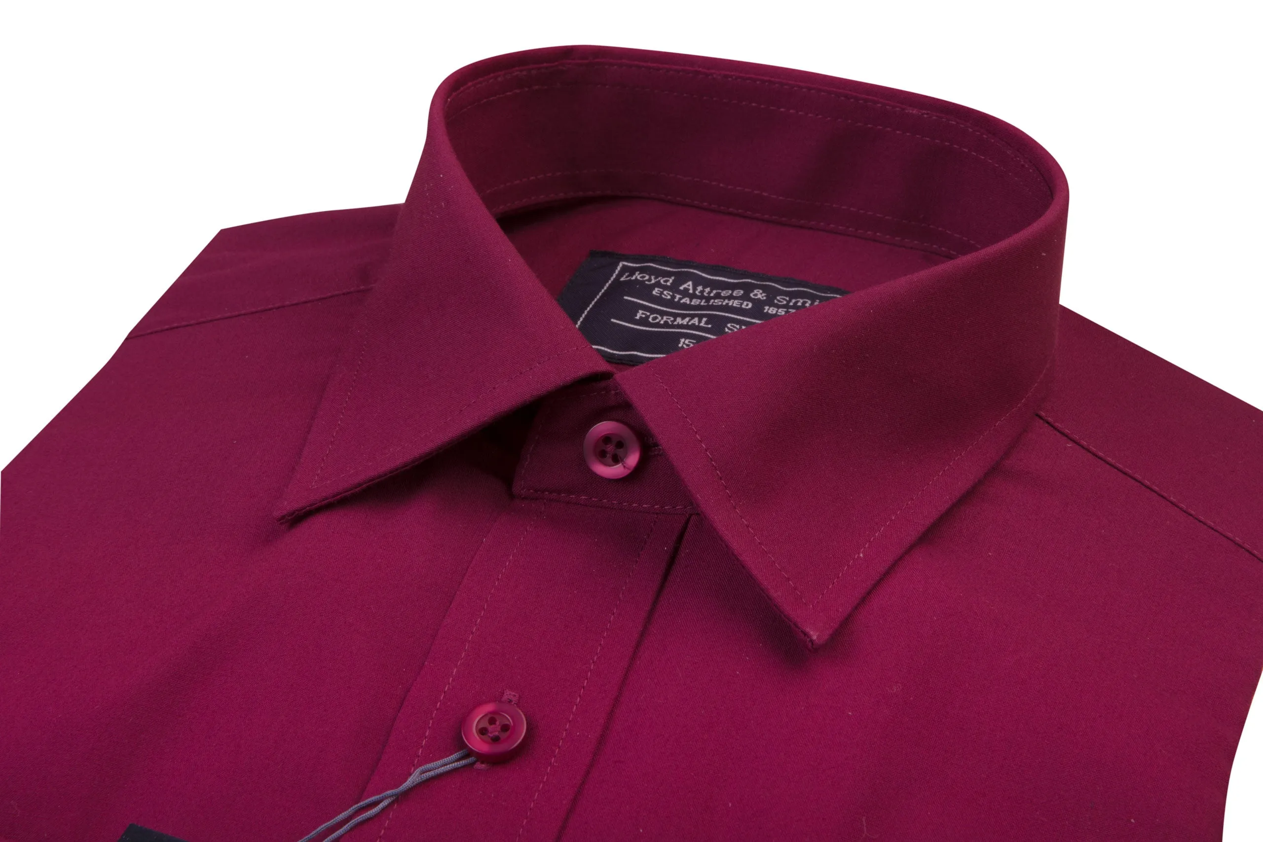 Men's Red Wine Burgundy Shirt Cotton Single Cuff